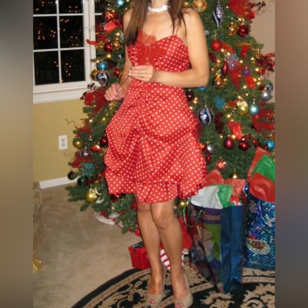 Josh & Jazz Polk Dot Dress. Junior 3/4. Red and white.